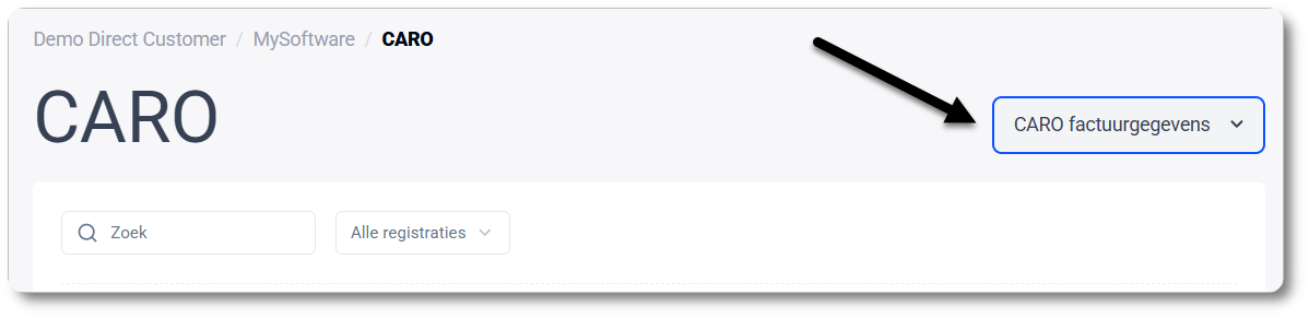 Het CARO rapport met factuurgegevens downloaden