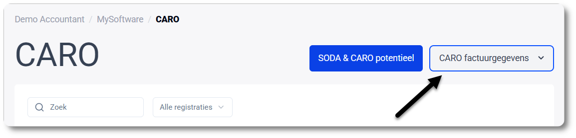 Het CARO rapport met factuurgegevens downloaden