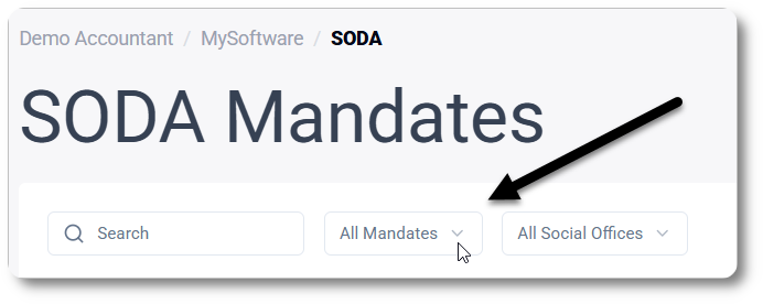 Filter SODA mandates on status