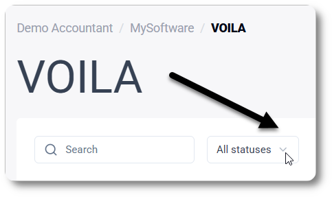 Filter VOILA request on status