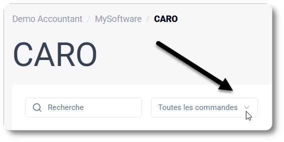 Filtrer les demandes CARO par statut