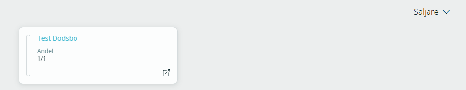 Bildtext: Gränssnittsvy över fliken parter och säljare som är ett dödsbo.