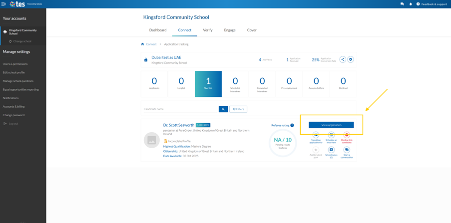 Staff Management view application