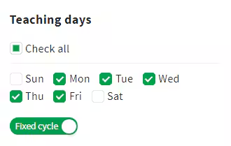 Select teaching days