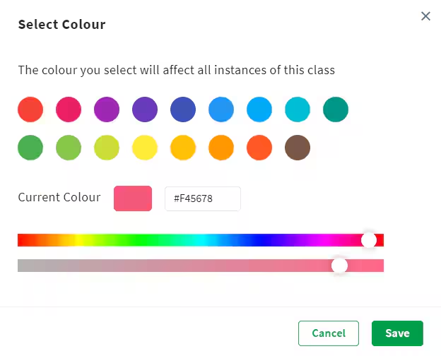 class colour selector
