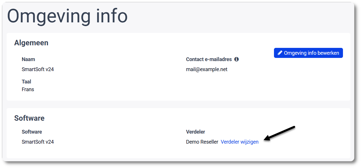 De verdeler van de software wijzigen