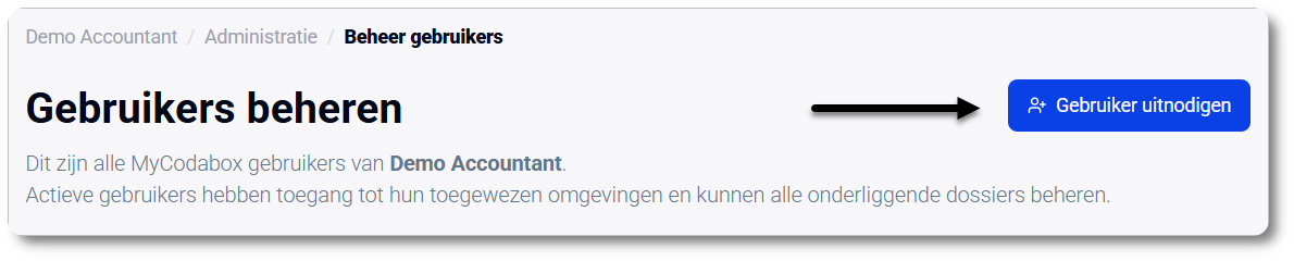 Een gebruiker uitnodigen op MyCodabox