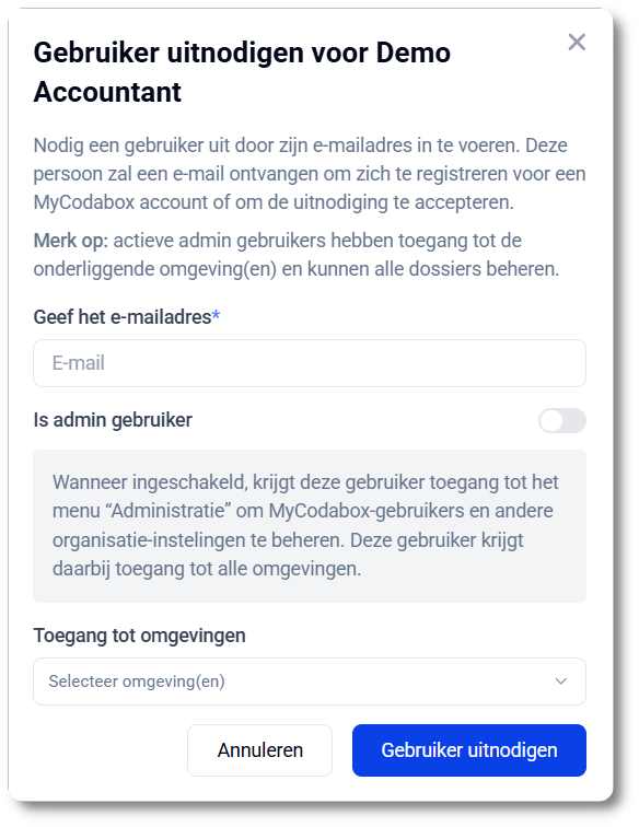 Een collega toegang geven tot MyCodabox