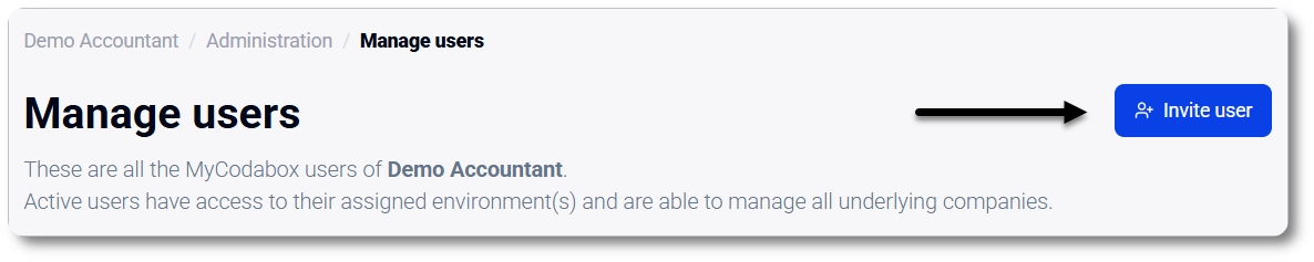 Invite a user in MyCodabox