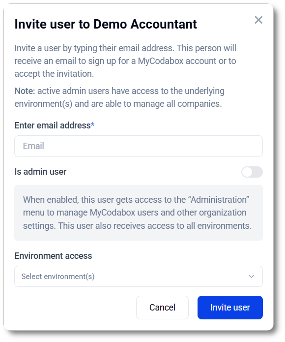 Give a colleague access to MyCodabox
