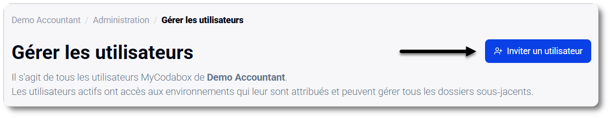 Inviter un utilisateur dans MyCodabox