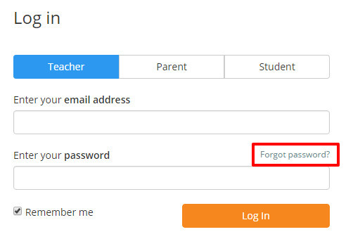 Class Charts Forgotten your Password