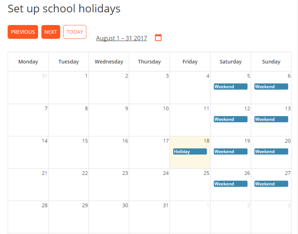Class Charts holiday marked