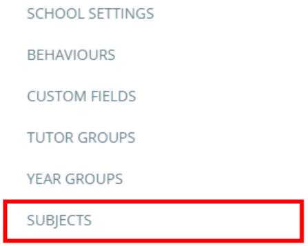 Class Charts subjects menu tab