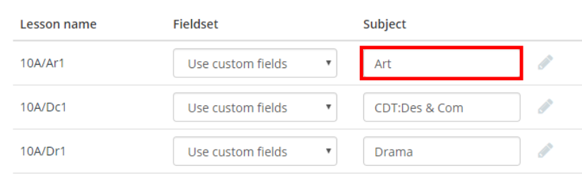 Class Charts add subject