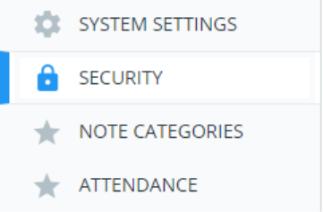 Class Charts Security menu