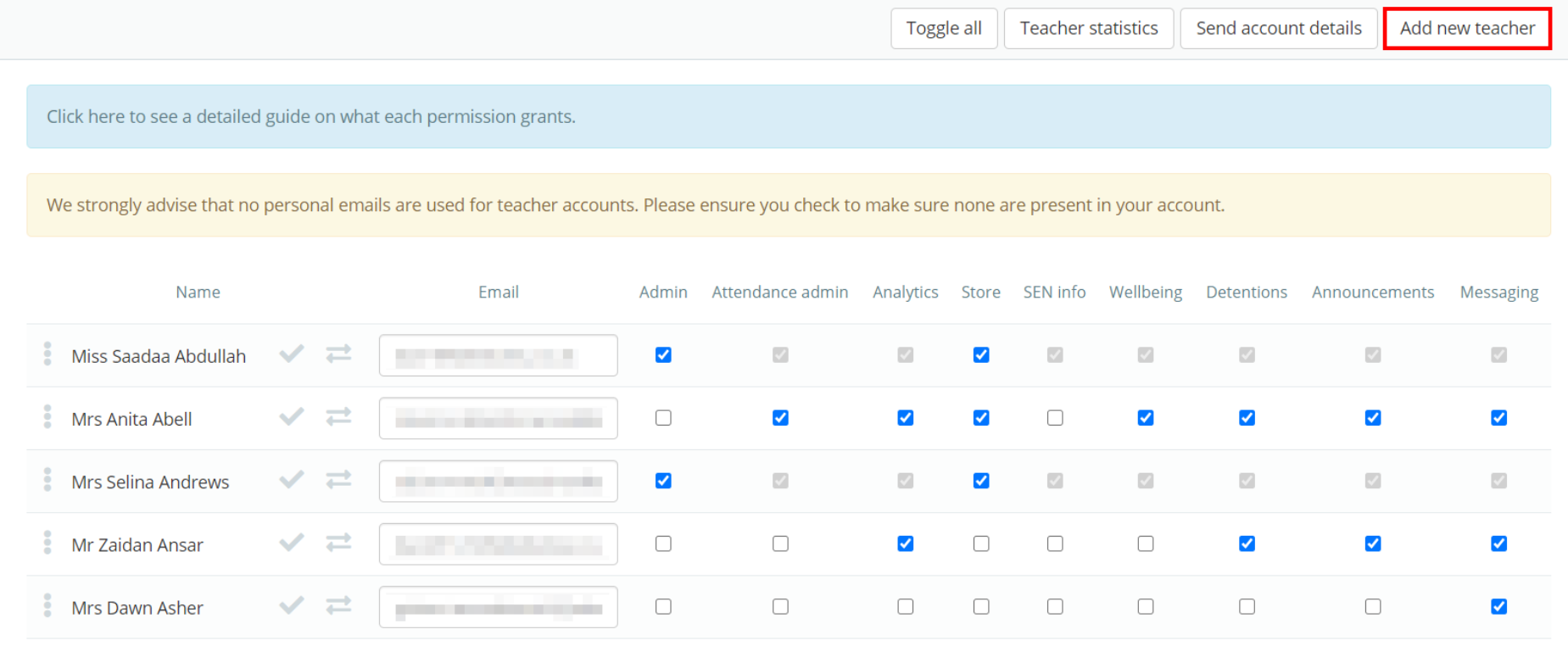 Class Charts add new teacher