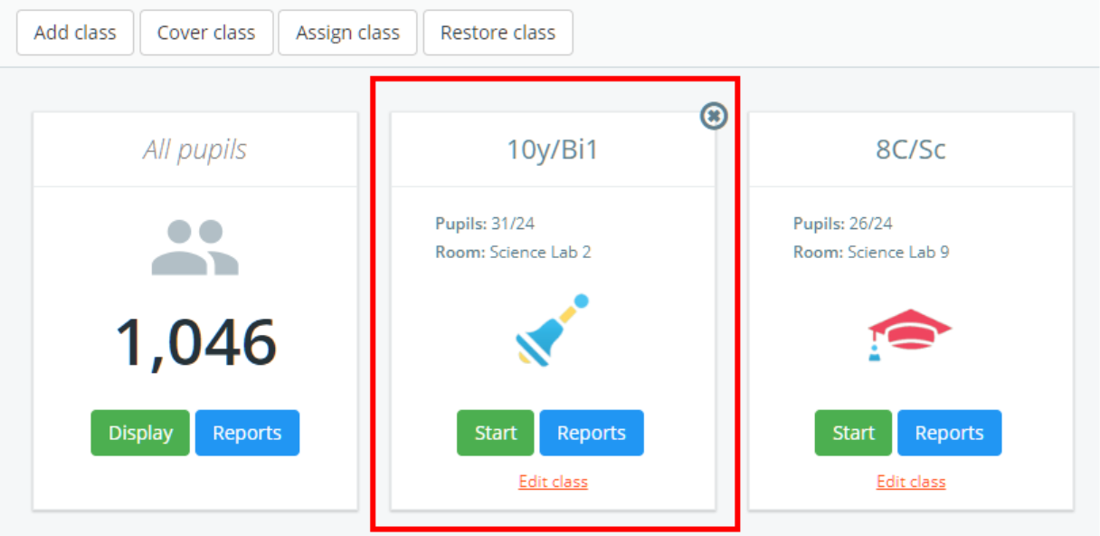 Class Charts manually assigned class