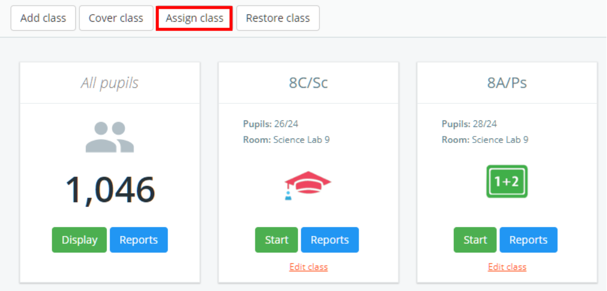 Class Charts assign class button