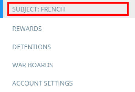 Class Charts subject assigned menu tab