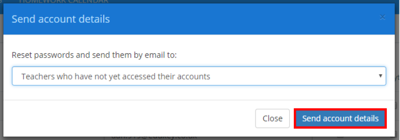 Class Charts send details options