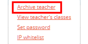 Class Charts archive teacher button