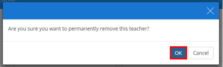 Class Charts delete teacher confirmation