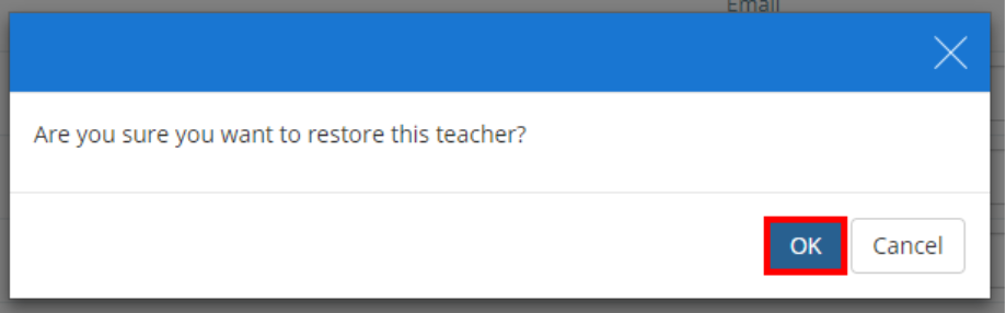 Class Charts restore confirmation