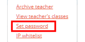 Class Charts set password for staff tab