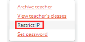Class Charts restrict IP tab