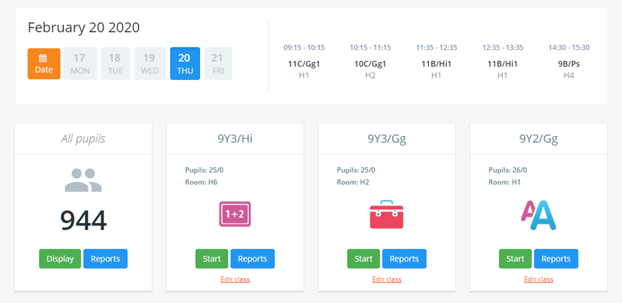 Class Charts timetable example