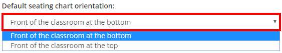 Class Charts default seating orientation option