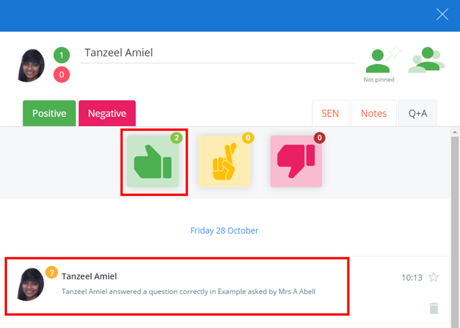 Class Charts Q and A page icons