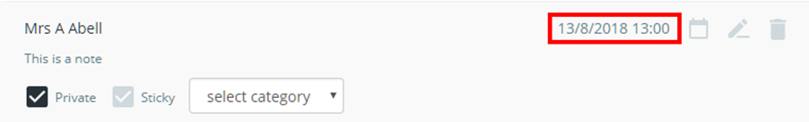 Class Charts note modified date