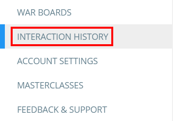 Class Charts interaction history menu option