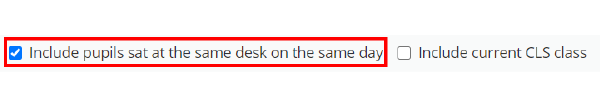 Class Charts include pupils sat at the same desk on the same day checkbox