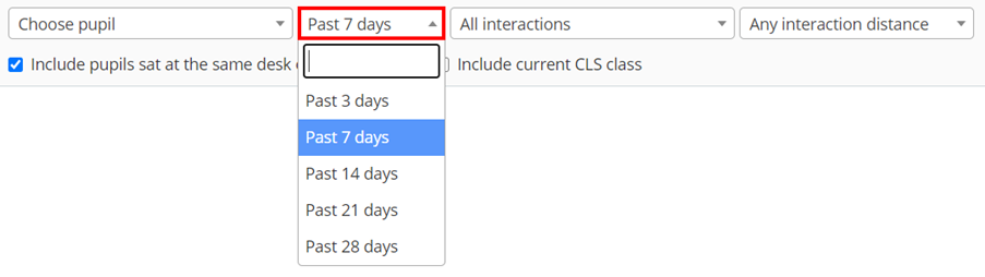 Class Charts interaction history timeframe options