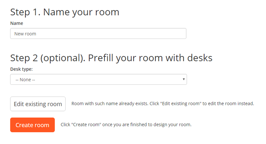Class Charts create a room options