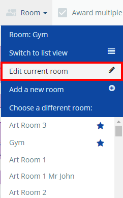 Class Charts edit current room button