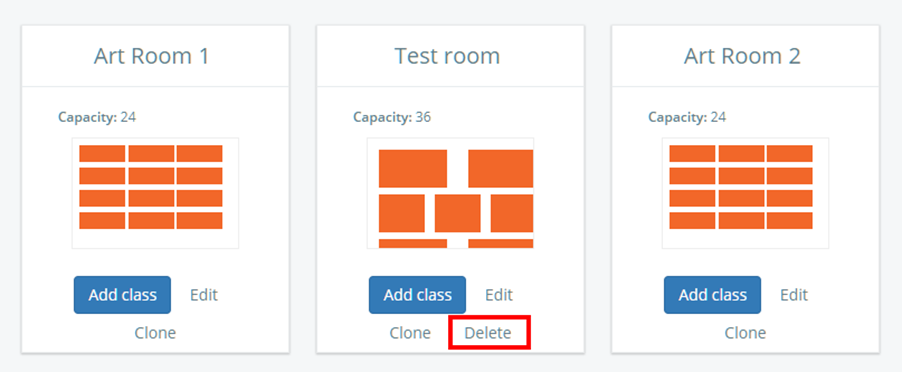 Class Charts delete room button