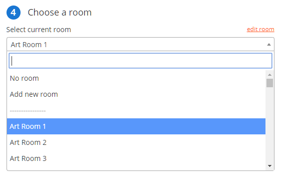 Class Charts select room