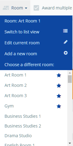 Class Charts rooms list in class