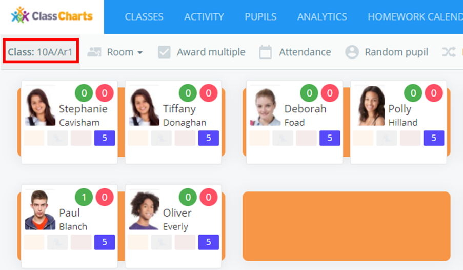 Class Charts lesson covered