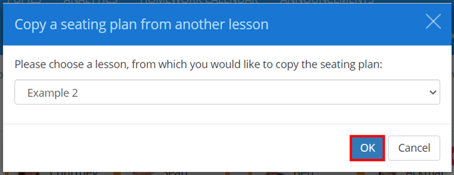 Class Charts copy seating plan popup