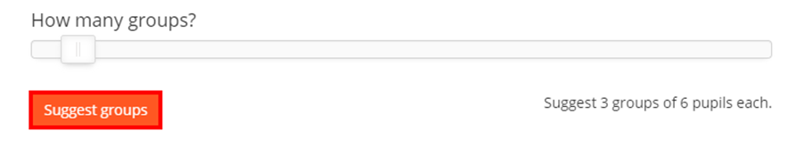 Class Charts suggest groups button how many groups