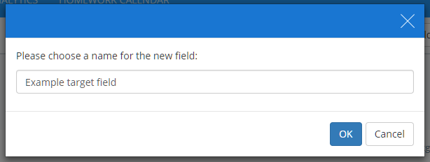 Class Charts add target field popup