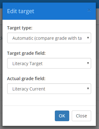 Class Charts automatic target option