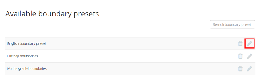 Class Charts edit boundary preset