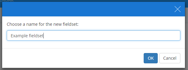 Class Charts choose a name for the new fieldset
