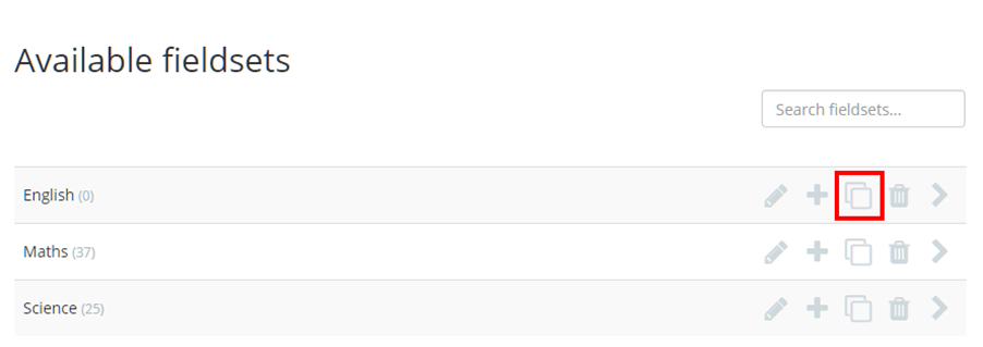 Class Charts available fieldsets